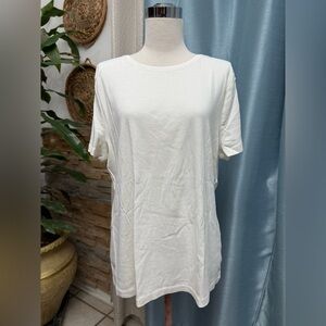 Talbots Cream Pima Cotton classic Tee size XL